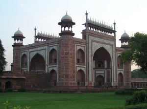 One of the four entrance archway with side galleries