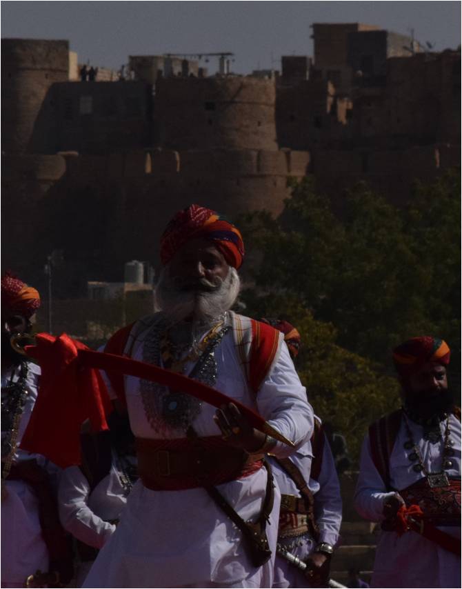 A Rajput warrior at Desert Festival in Jaisalmer