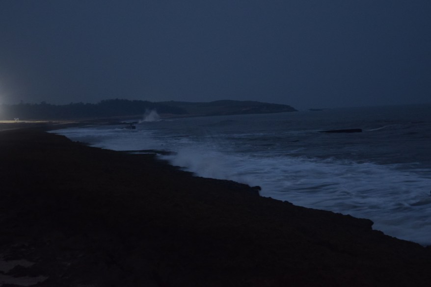 Sea roaring away at late evening