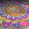 kolam of coloured&nbsp;sand