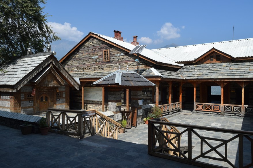 Inner courtyard of naggar castle with jagatipatt temple on left