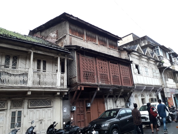 Street lined with vintage Parsi abodes