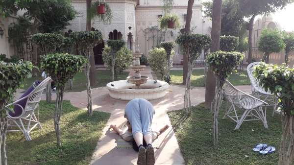 Trying Yoga at Bagh-e-bahisht