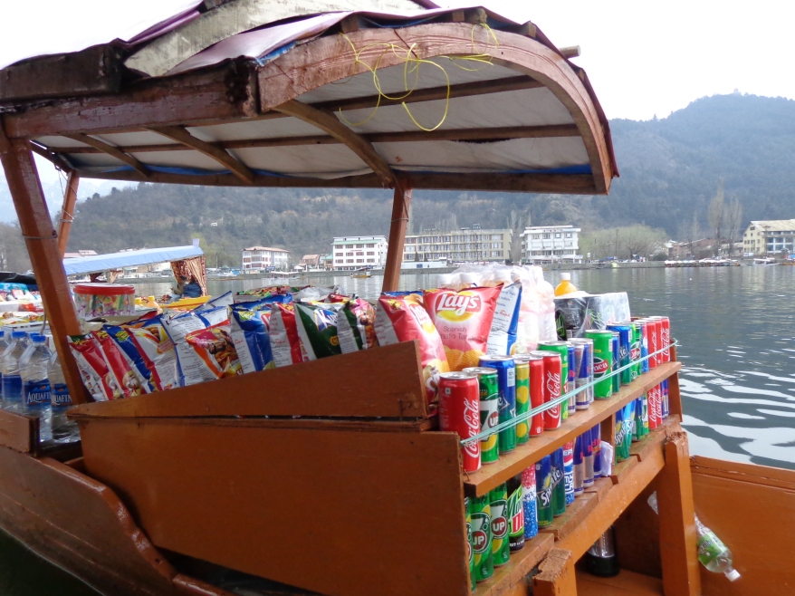 One of the Shikara stocked with snack items