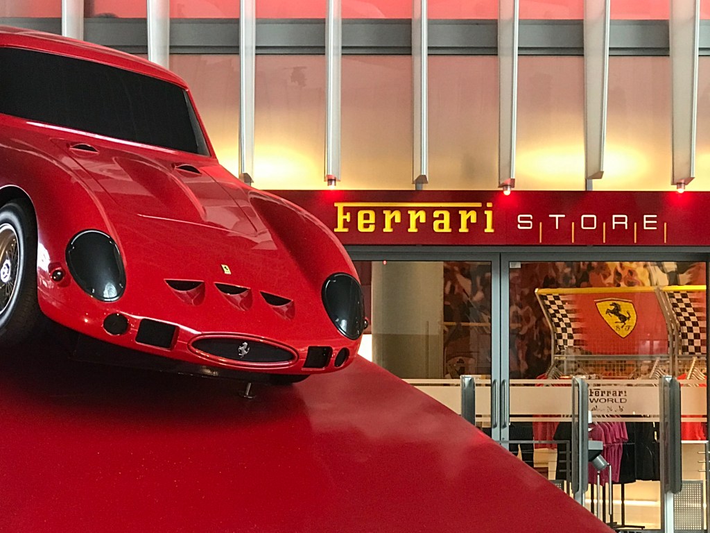 Ferrari display at theme park